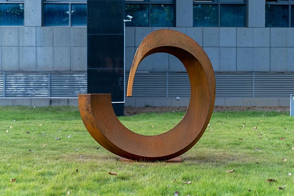 Corten Steel Spiral Sculpture For Urban And Natural Setting  Corten Steel Spiral Sculpture For Urban And Natural Setting